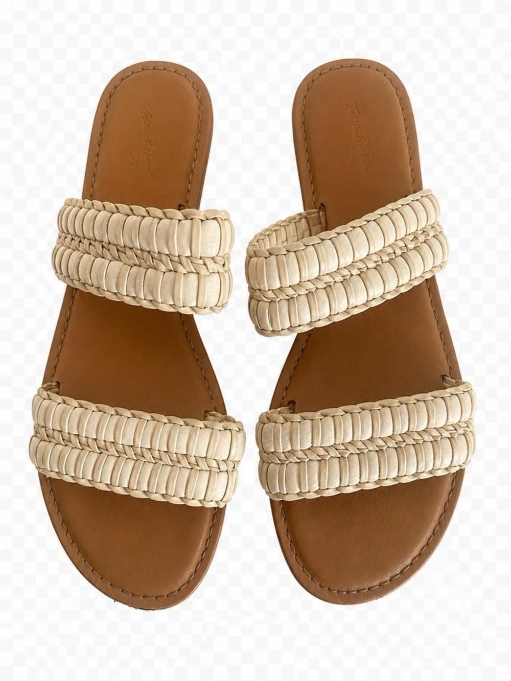 Universal Thread Braided Double-Strap Slide Sandals - Beige